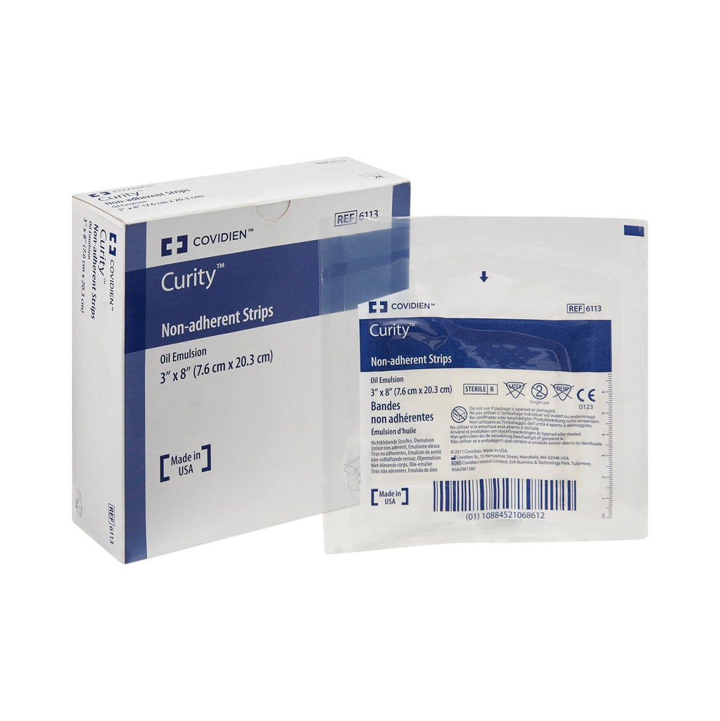 Oil Emulsion Impregnated Dressing - Curity Rectangle 3 X 8 Inch Sterile
