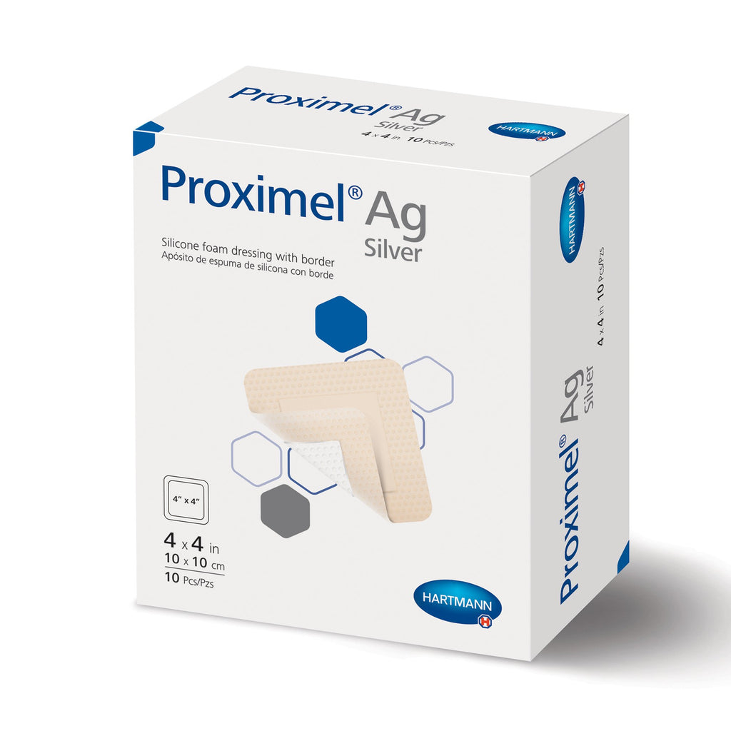 Silver Foam Dressing - Proximel Ag 4 X 4 Inch Square Sterile