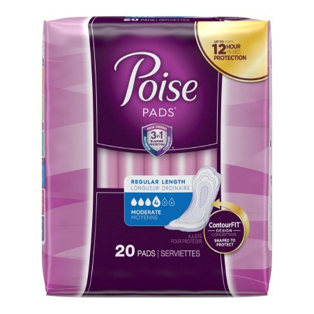 Bladder Control Pad - Poise Pad Female Liner 10.9 Inch Length