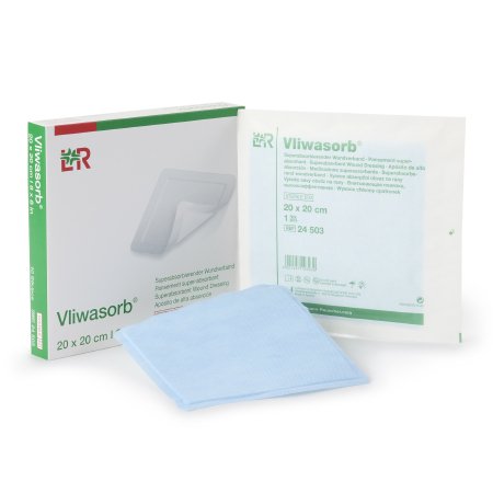 Super Absorbent Dressing - Vliwasorb polymer wound dressing 8 X 8 Inch Square