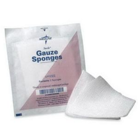 Gauze Sponge Dressing - Medline Nonsterile Gauze Sponge 4" x 4" , 8-ply, Latex-free, Bulk