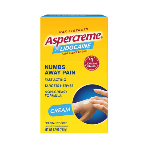 Topical Pain Relief - Aspercreme 4% Strength Lidocaine Cream 2.7 oz.