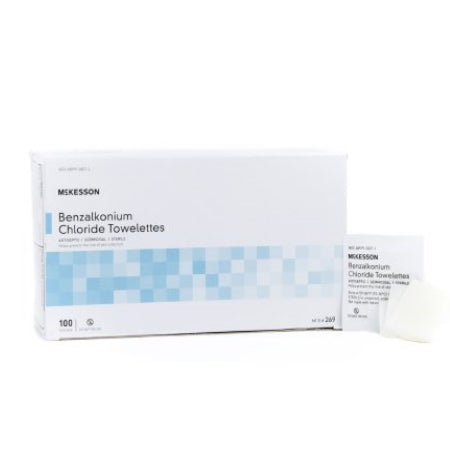 BZK Wipes - Sanitizing Skin Wipe McKesson Individual Packet BZK (Benzalkonium Chloride) Unscented