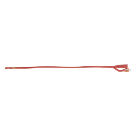 Indwelling Foley Catheter - Bardex Lubricath 2-Way Council Tip 5 cc Balloon 16 Fr. Red Rubber