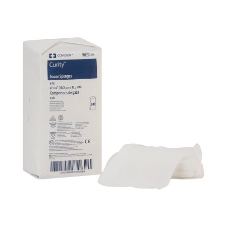 Gauze Sponge - USP Type VII Gauze Sponge Curity Cotton 8-Ply 4 X 4 Inch Square Non Sterile