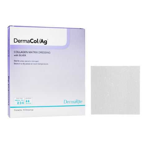 Silver Collagen Dressing - DermaCol/Ag 2 X 2 Inch Square Sterile