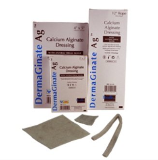 Silver Calcium Alginate Dressing - DermaGinate Ag 2 X 2 Inch Square Sterile