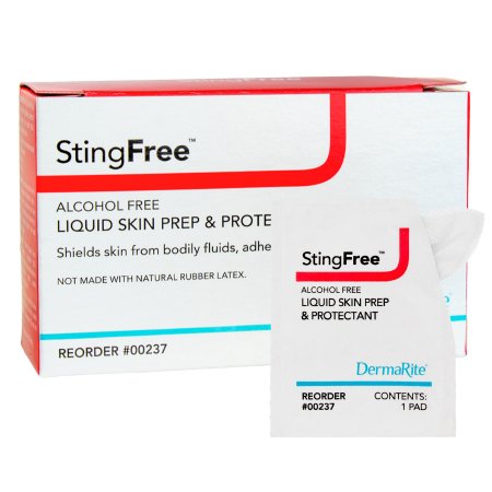Skin Prep - Skin Barrier Wipe StingFree Alcohol-Free Liquid Skin Prep & Shield Individual Packet NonSterile