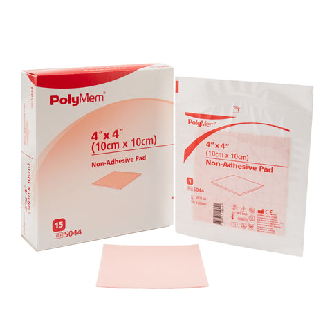Foam Dressing - PolyMem 4 X 4 Inch Without Border Film Backing Non adhesive Square Sterile