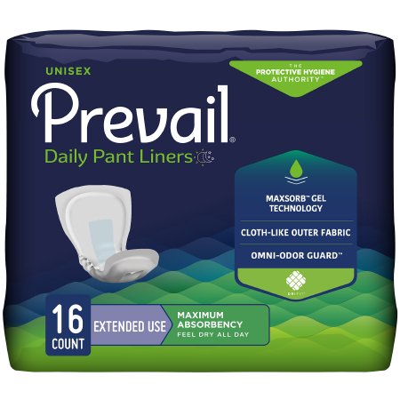 Incontinence Liner - Prevail Daily Pant Liners 28 Inch Length Heavy Absorbency
