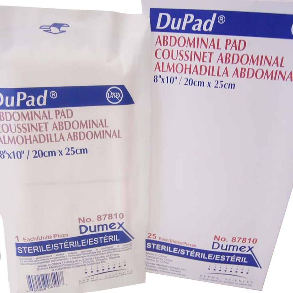 Abdominal Pad ABD DuPad 8 X 10 Inch 1-Ply Sterile 1 per Pack