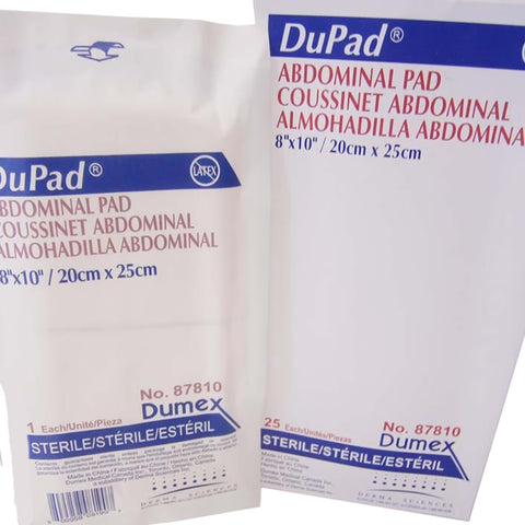 Abdominal Pad ABD DuPad 8 X 10 Inch 1-Ply Sterile 1 per Pack