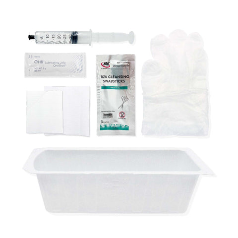 Insertion Tray - TruAdvance Foley Insertion Tray with 30mL Water Syringe and BZK Swabsticks