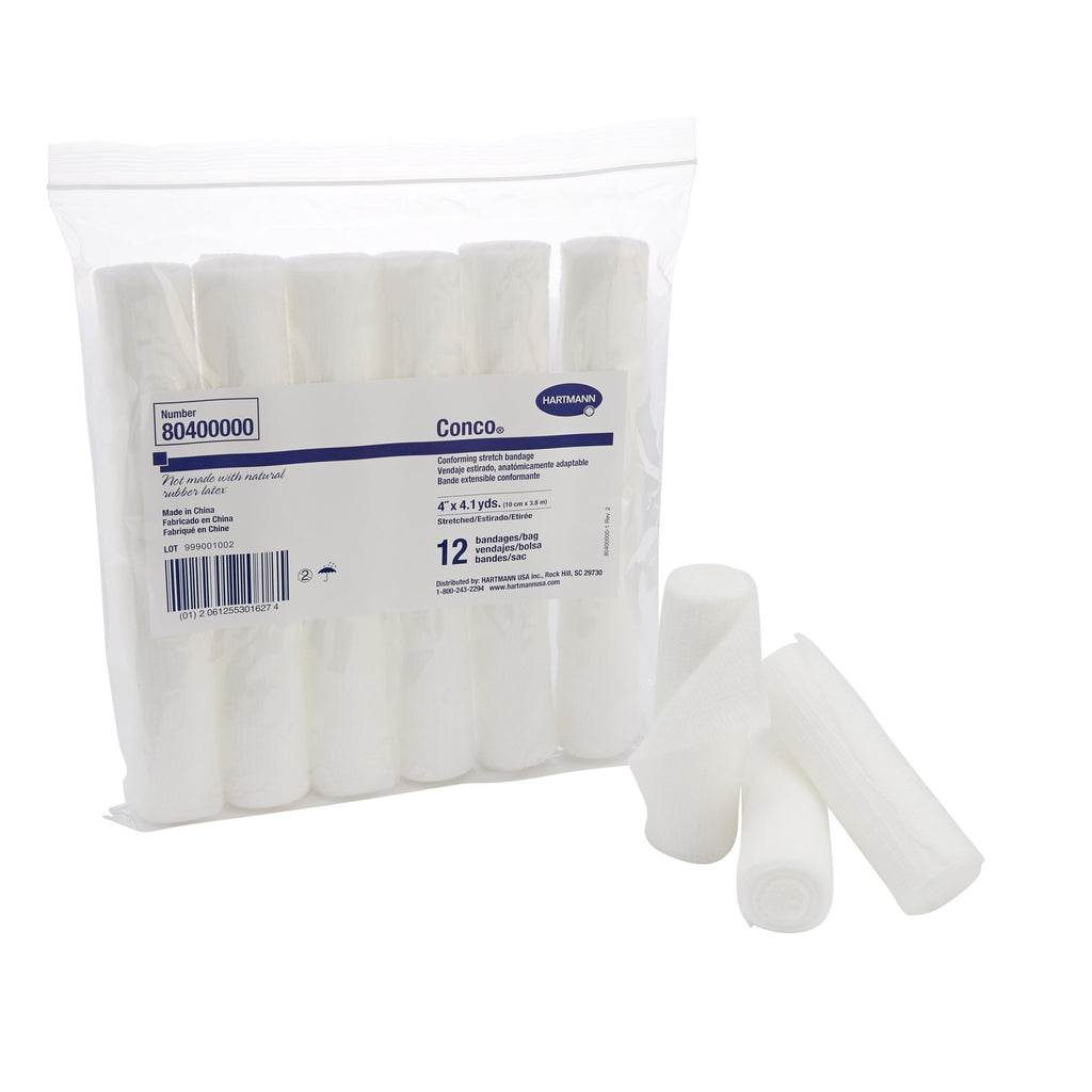 Conforming Bandage - Hartmann Conco 4 Inch X 4-1/10 Yard 12 per Pack NonSterile 1-Ply Roll Shape