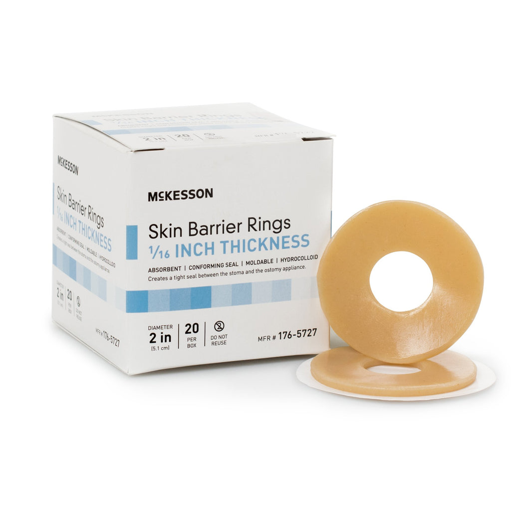 Skin Barrier Ring - Moldable, Standard Wear Adhesive Universal System Hydrocolloid 2 Inch Diameter X 1/16 Inch Thickness