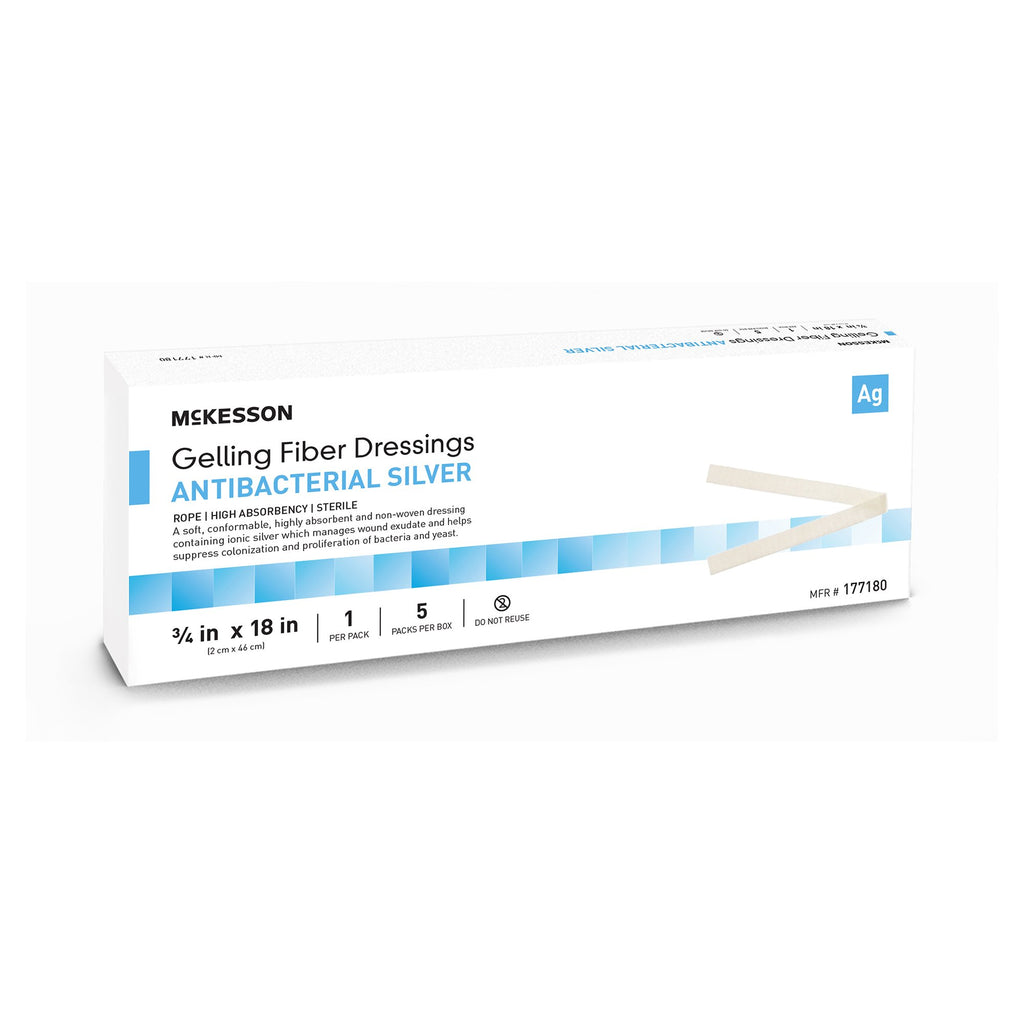 Silver Gelling Fiber Dressing - McKesson AG 3/4 X 18 Inch Rope Sterile