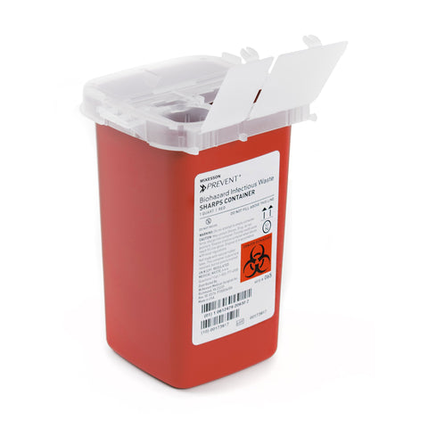 Sharps Container - McKesson Prevent Red Base 6-1/4 H X 4-1/4 W X 4-1/4 D Inch 0.25 Gallon