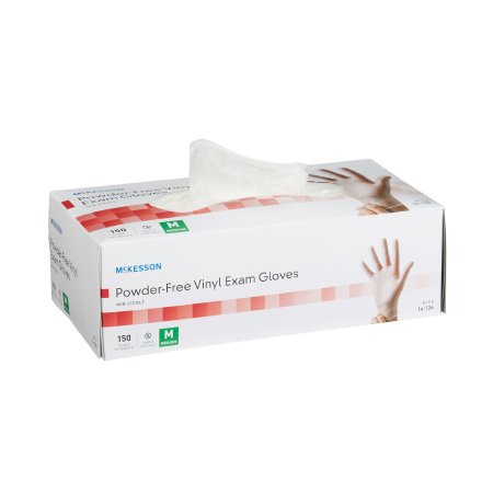 Exam Gloves - Non Sterile Vinyl Standard Cuff Length Smooth Clear