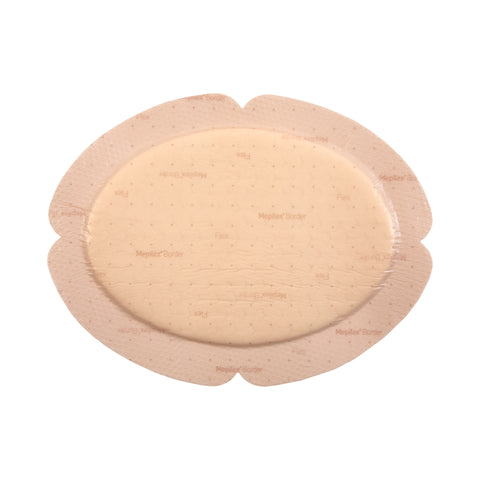 Foam Dressing - Mepilex Border Flex Oval 5.1 X 6.3 Inch With Border Film Backing Silicone Adhesive Oval Sterile