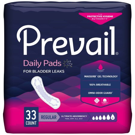 Bladder Control Pad - Prevail Daily Pads Ultimate 16 Inch Length Heavy Absorbency