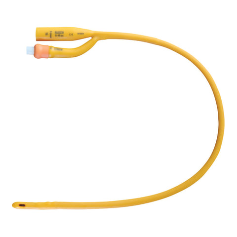 Foley Catheter - Rusch Gold 2-Way Standard Tip 5 cc Balloon 16 Fr. Silicone Coated Latex