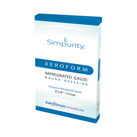 Xeroform Petrolatum Impregnated Dressing - Simpurity Rectangle 5 X 9 Inch Sterile