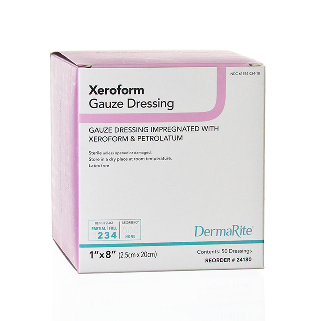 Xeroform Petrolatum Impregnated Dressing - Xeroform Strip 1 X 8 Inch Sterile