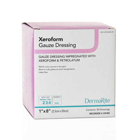 Xeroform Petrolatum Impregnated Dressing - Xeroform Strip 1 X 8 Inch Sterile