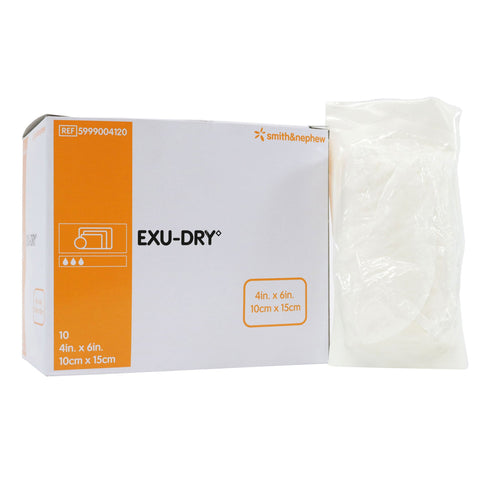 Super Absorbent Dressing EXU-DRY Anti-Shear 4 X 6 Inch Rectangle
