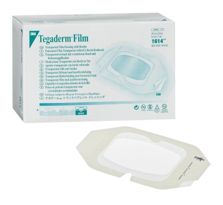 Transparent Film Dressing - 3M Tegaderm Rectangle 4 X 4-3/4 Inch Frame Style Delivery With Label Sterile