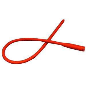 Intermittent Catheter - Red Rubber, Straight Tip, Radiopaque by Amsino