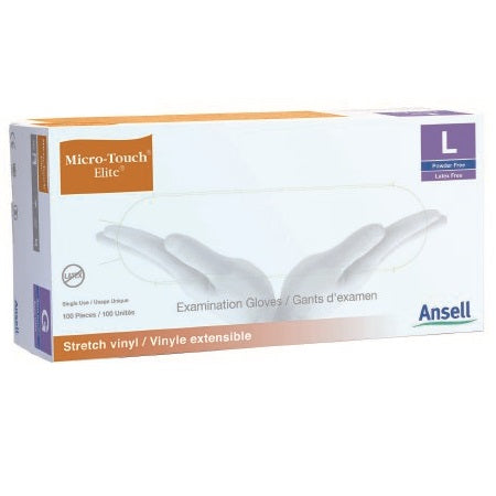 Exam Gloves - Exam Glove Micro-Touch Elite NonSterile Vinyl Standard Cuff Length Smooth Ivory Not Chemo Approved