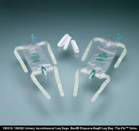 Urinary Leg Bag - Bard Dispoz-a-Bag Flip Flo Drain Anti-Reflux Valve Sterile 19 oz. Vinyl