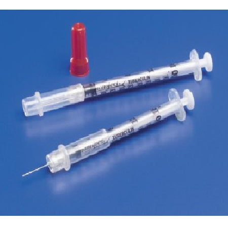 Tuberculin Syringe with Needle Monoject™ 1 mL 28 Gauge 1/2 Inch Attached Needle Sliding Safety Needle