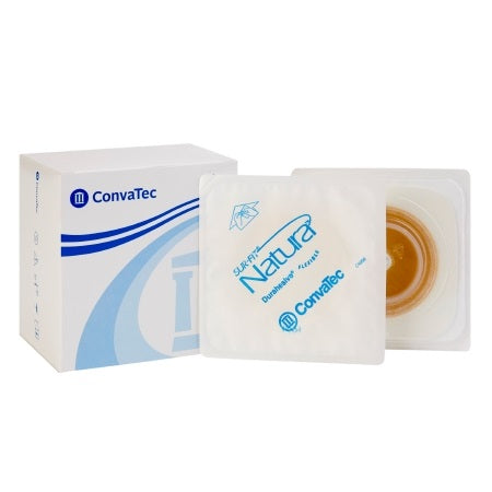 Ostomy Barrier - ConvaTec SUR-FIT Natura Durahesive Cut-to-fit Skin Barrier with Flexible Tape Collar 4-1/2" L x 4-1/2" W