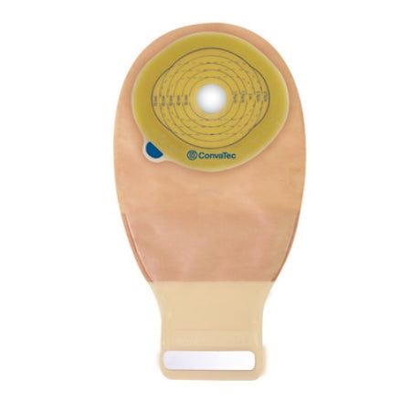 Ostomy Pouch - ConvaTec Esteem + One-Piece Drainable Pouch 1-3/16" Pre-Cut, Filter, Integrated Closure, 12" L, Tan