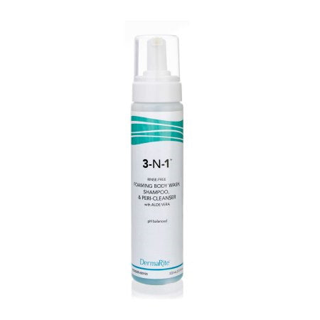 Body Wash - No Rinse Body Wash, Shampoo & Perineal cleaner 3-N-1 Foaming 7.5 oz. Pump Bottle Mild Scent