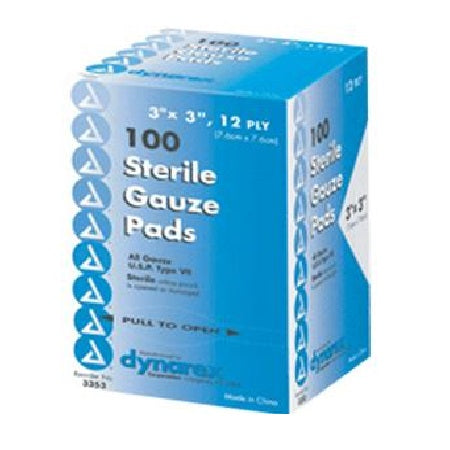 Gauze Pads - Dynarex Self-Adhering Gauze Pad,12 Ply, Sterile, 3" x 3"