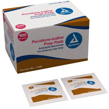 PVP Prep Pad - 10% Strength Povidone-Iodine Individual Packet Medium NonSterile