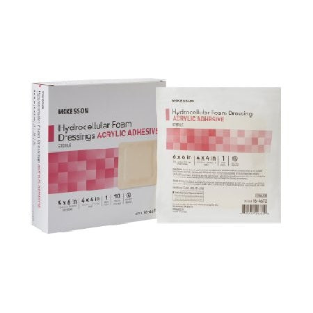 Foam Dressing - McKesson Square Acrylic Adhesive with Border Sterile