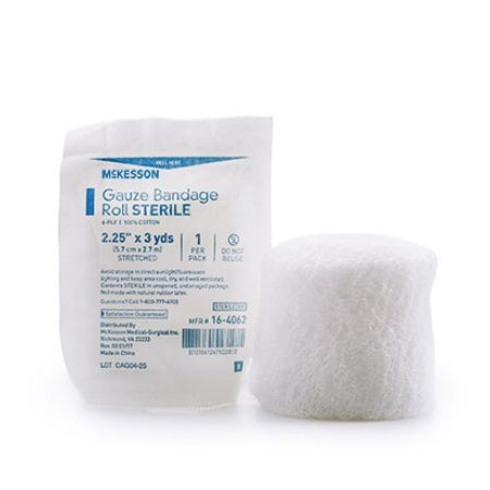 Fluff Bandage Roll - Gauze 6-Ply 2-1/4 Inch X 3 Yard Roll Shape Sterile