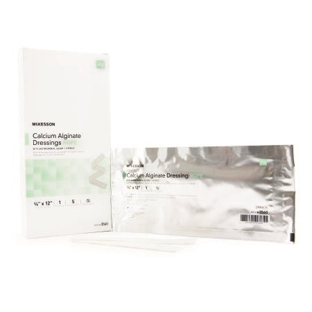 Calcium Alginate AG Rope Dressing - 3/4 X 12 Inch Rope with Silver, Sterile
