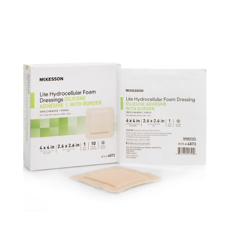 Foam Dressing - Thin Silicone Foam Dressing Silicone Gel Adhesive with Border, Sterile