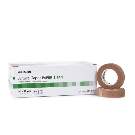 Medical Paper Tape - McKesson Paper 1/2 Inch X 10 Yard Tan Non Sterile
