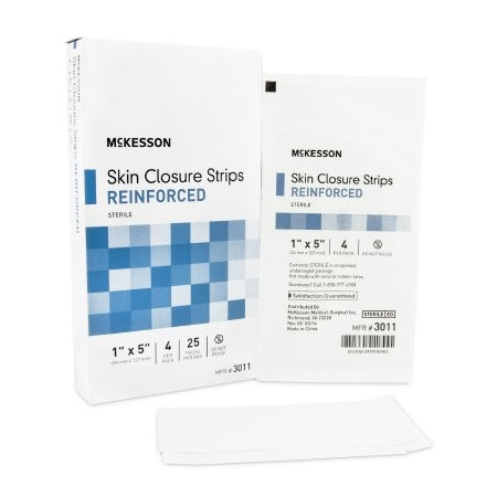 Skin Closure Strips - 1 X 5 Inch Non woven Material Reinforced Strip White