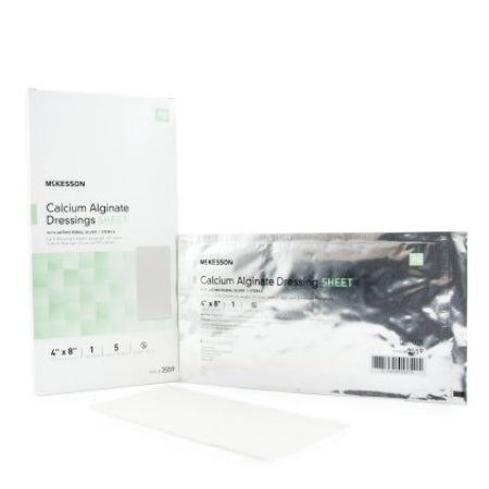 Wound Dressing - Calcium Alginate Dressing with Silver 4 X 8 Inch Rectangle Sterile