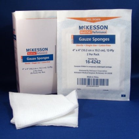 Gauze Sponge - Cotton Gauze 12-Ply Square Sterile