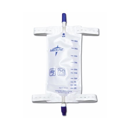 Urinary Leg Bag - Medline Anti-Reflux Valve Sterile Fluid Path 600 mL