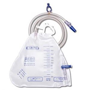 Night Drain Bag - Medline Urology Drainage Bag with Antireflux Valve 2000mL, Latex-free
