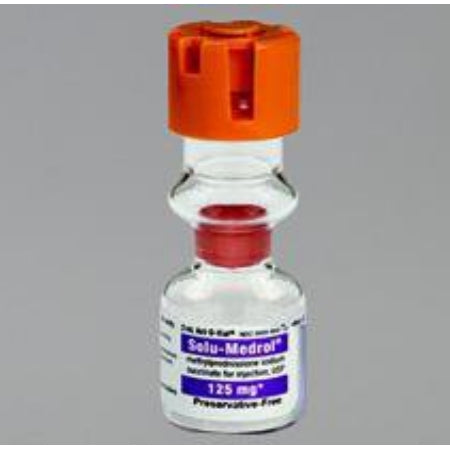 Solu-Medrol Methylprednisolone Sodium Succinate, Pharmacy Item Only, 125 mg / 2 mL Injection Single Dose Act-O-Vial* 2 mL